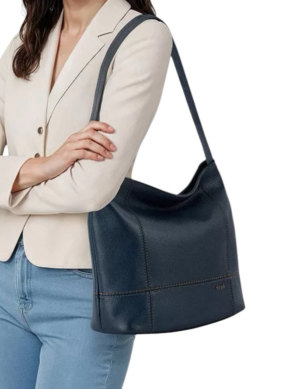 100% Leather The Sak Cirrent Stock $149 De Young Leather Hobo Navy Indigo